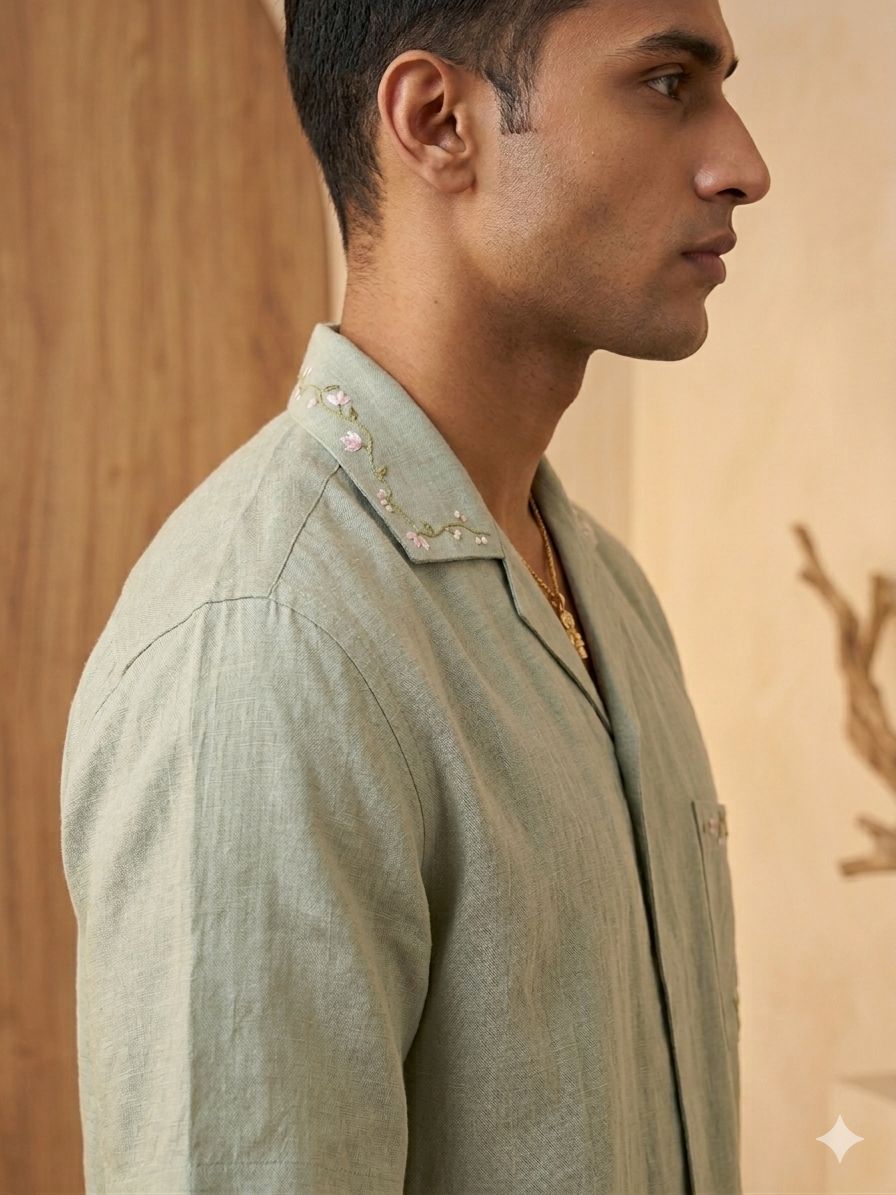 Petal Vine Hand Embroidered Shirt