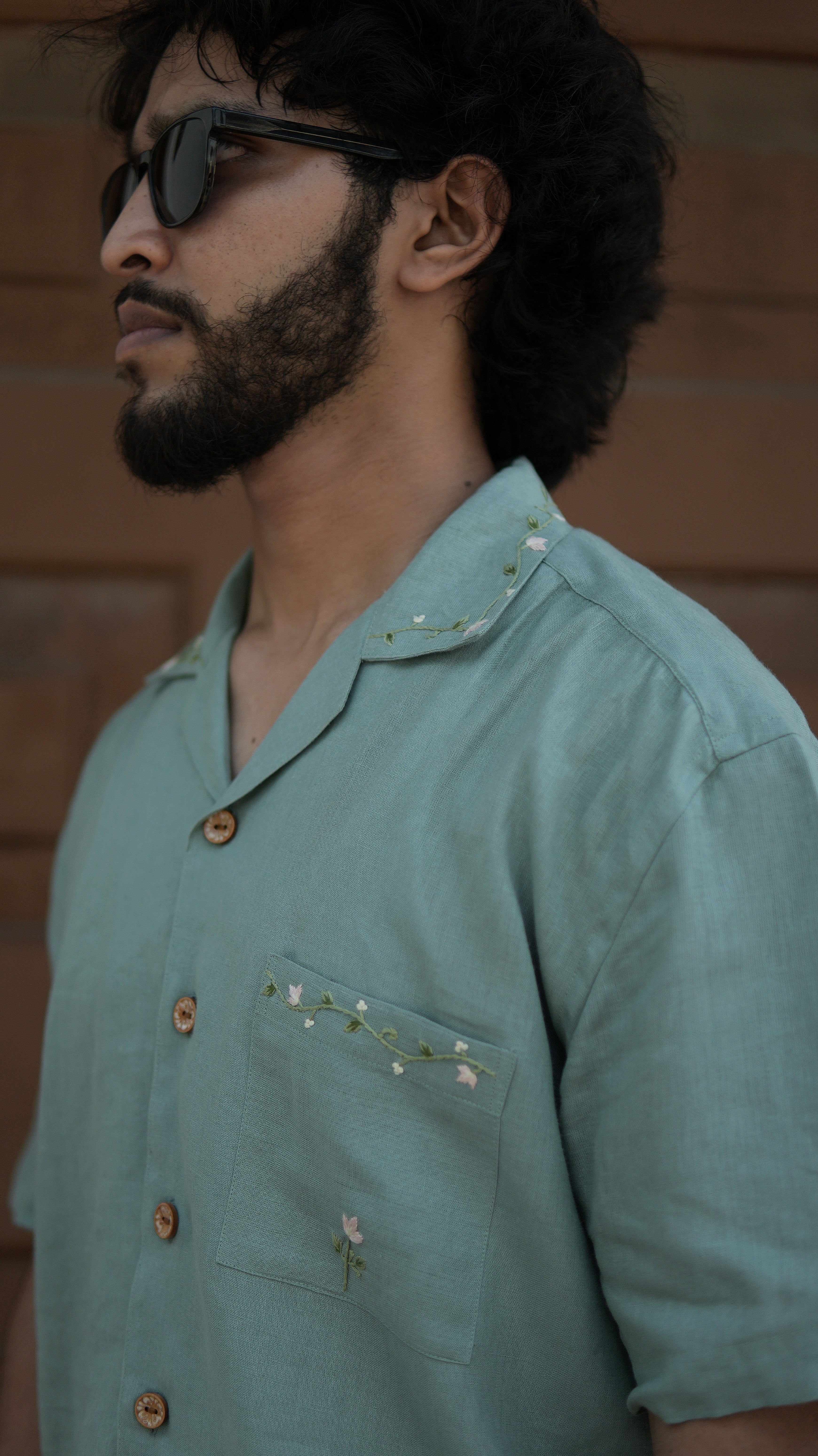 Petal Vine Hand Embroidered Shirt