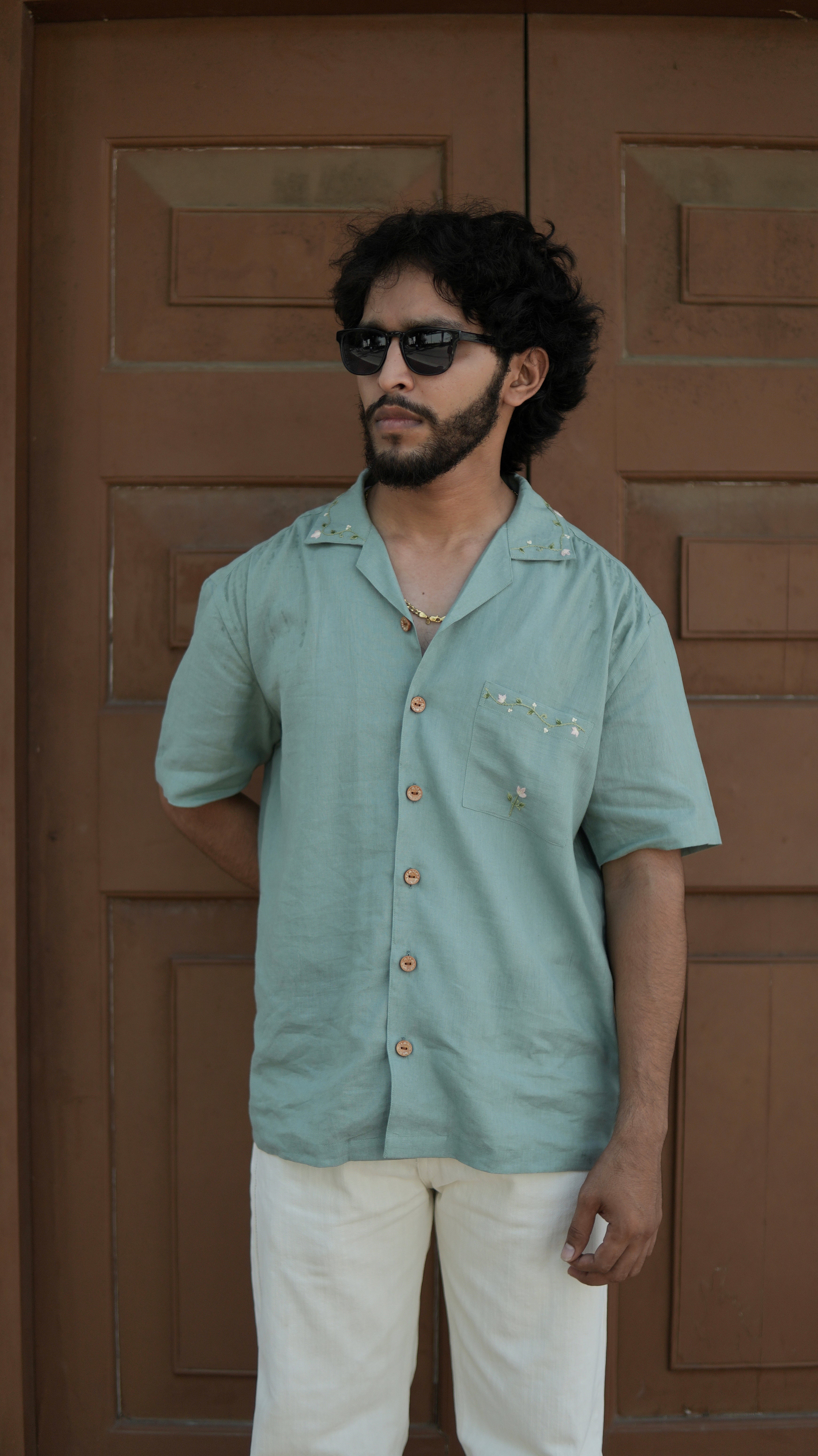 Petal Vine Hand Embroidered Shirt