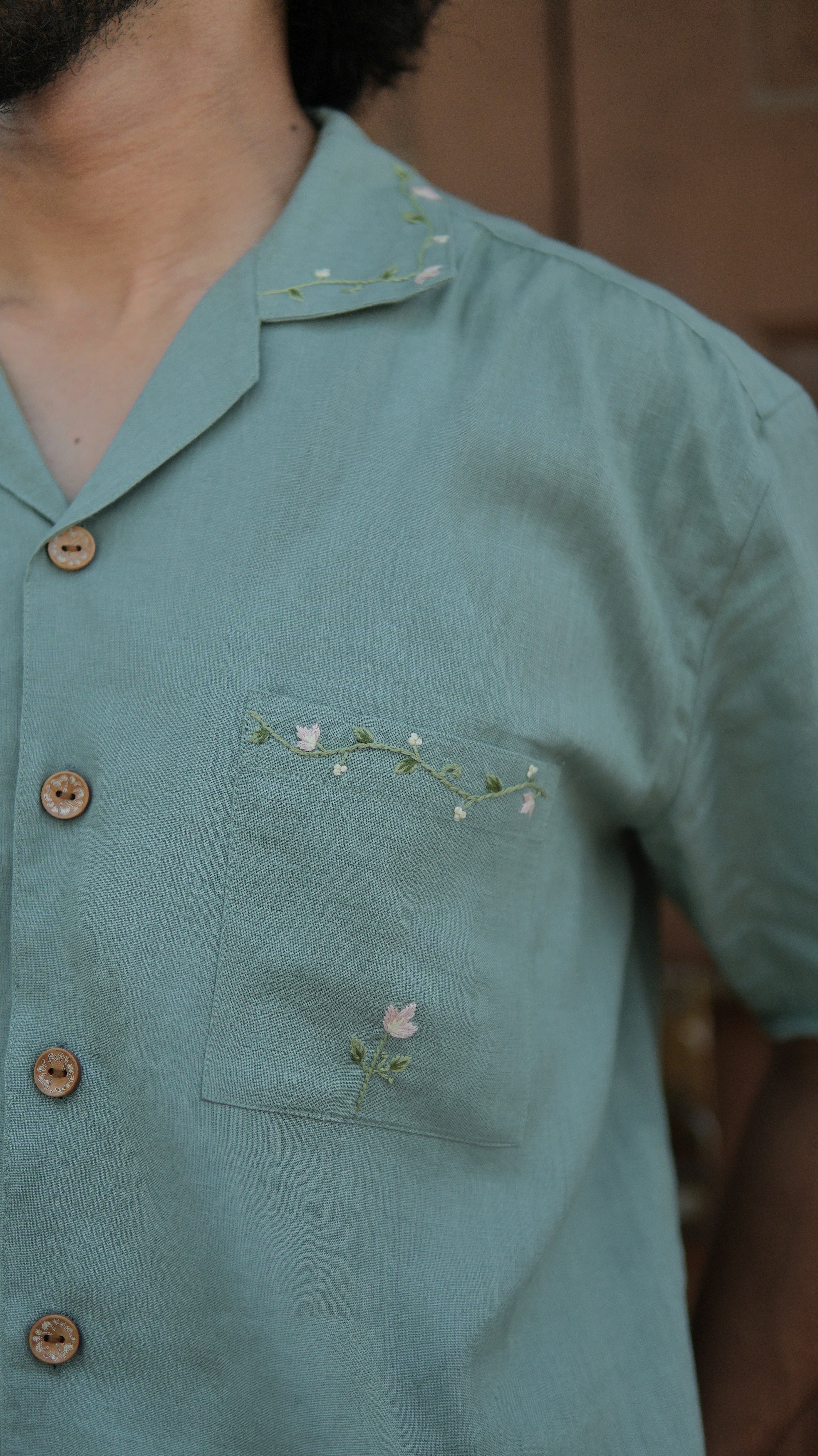 Petal Vine Hand Embroidered Shirt