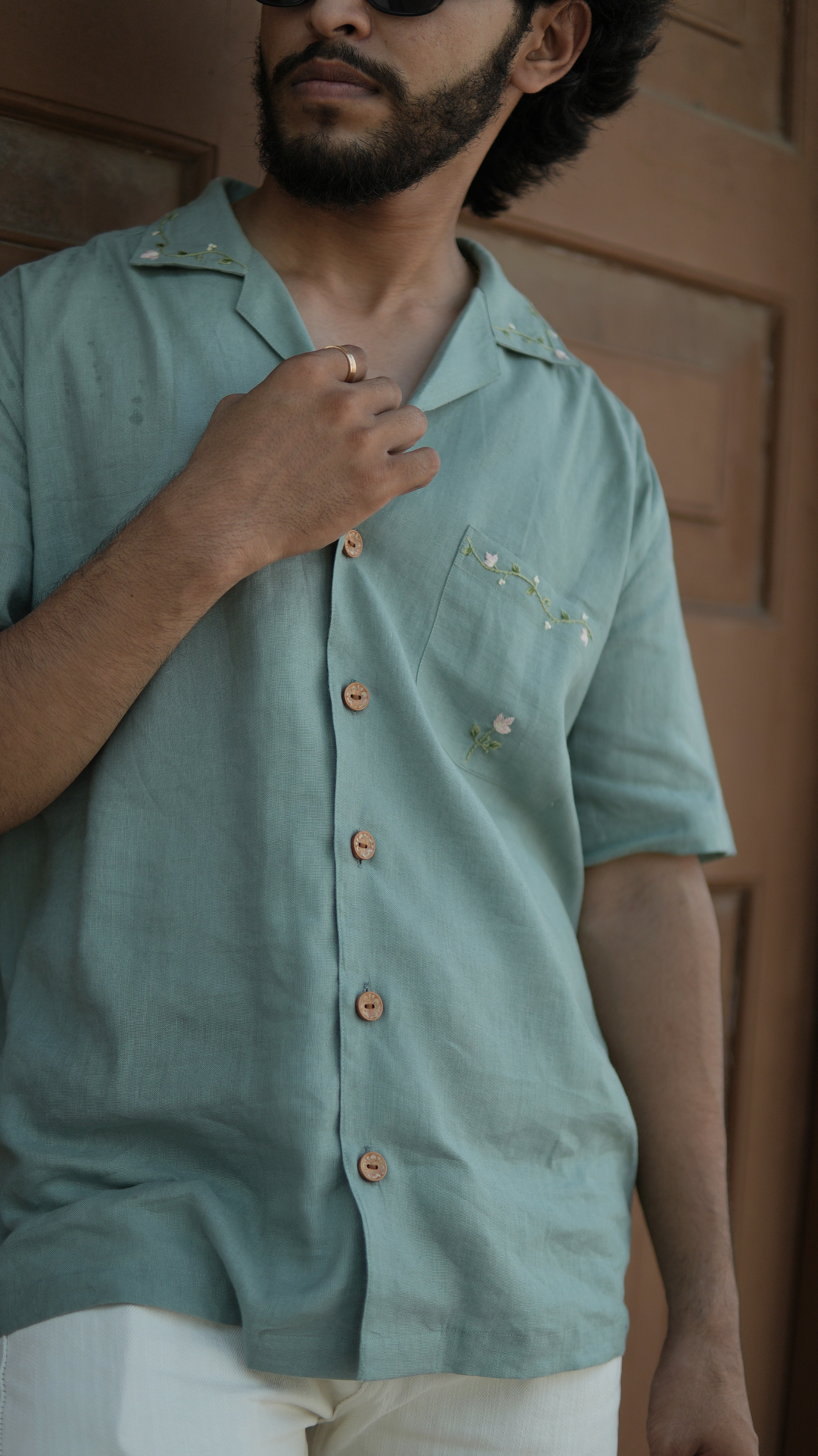 Petal Vine Hand Embroidered Shirt