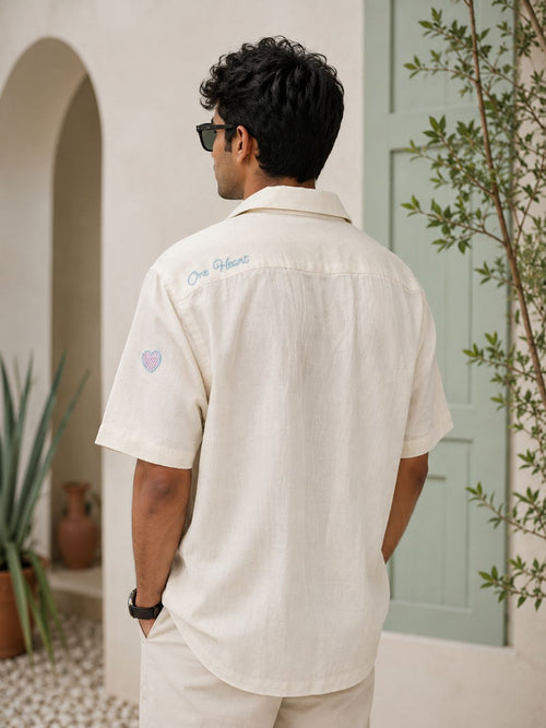 One Heart Hand Embroidered Shirt