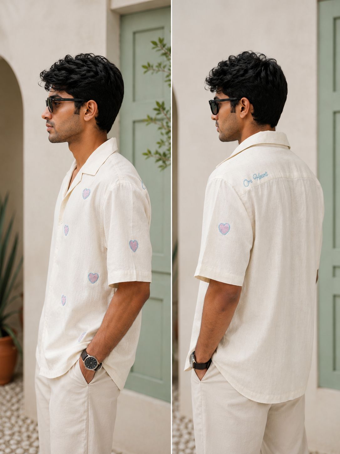 One Heart Hand Embroidered Shirt
