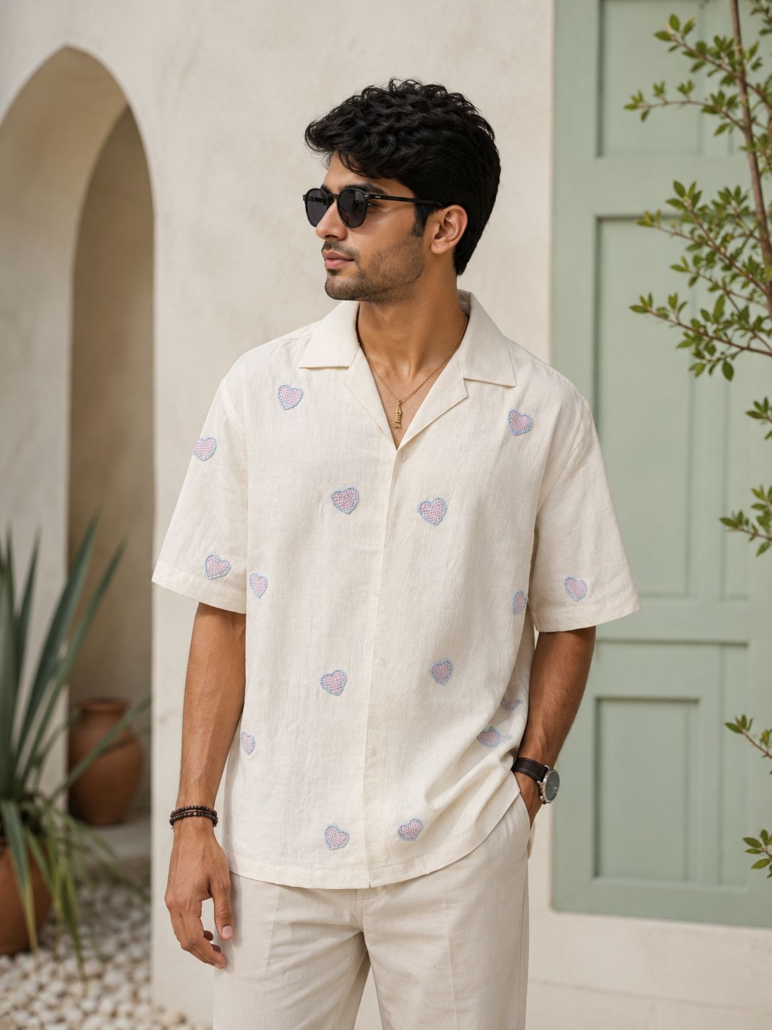 One Heart Hand Embroidered Shirt