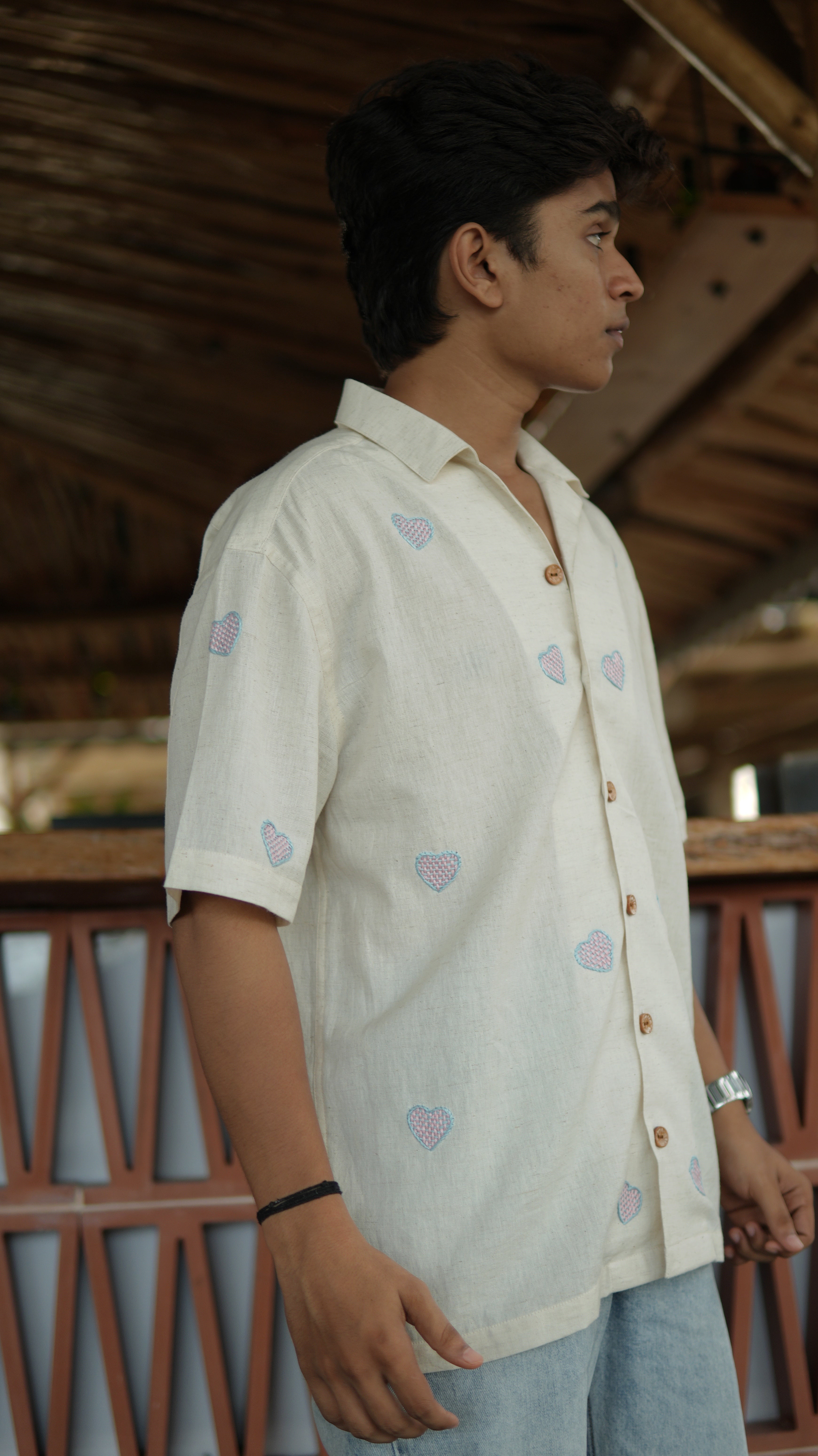 One Heart Hand Embroidered Shirt