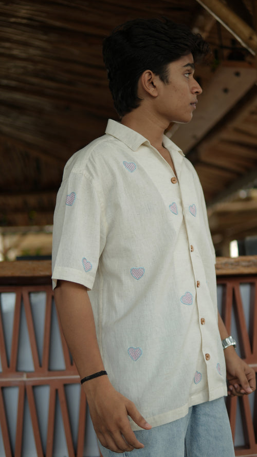 One Heart Hand Embroidered Shirt